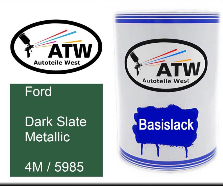 Ford, Dark Slate Metallic, 4M / 5985: 500ml Lackdose, von ATW Autoteile West.